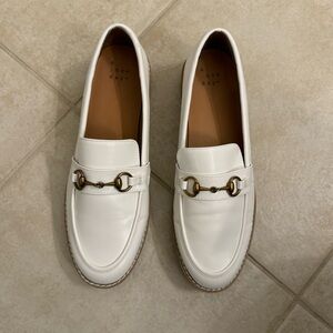 Target A New Day Women’s White Loafers with Brass Hardware, Size 7.5